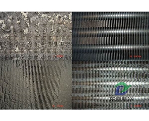 中央空調風機盤管表冷器清洗前后對比